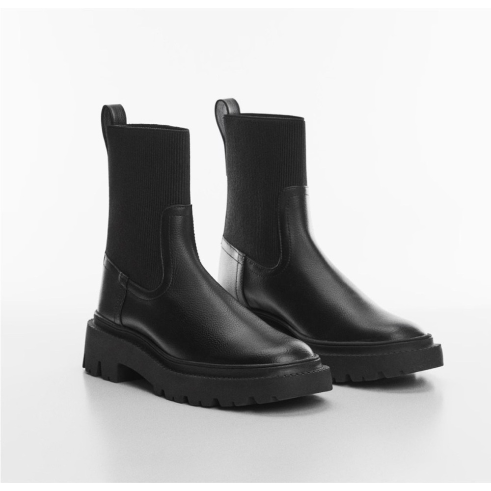 Mango Platform Track Sole Ankle Boots